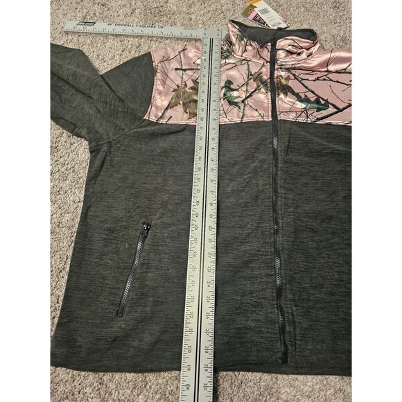TRAIL CREST Womens Fleece Jacket Size 4X Pink Camo - Heathered Gray Zip 2029 408 - Picture 5 of 6